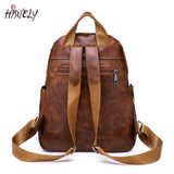 Bohemia Women Shoulder Bag PU Leather Travel Backpack High School Bag for Girl