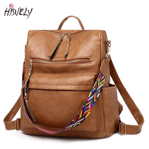 Bohemia Women Shoulder Bag Leather Backpack
