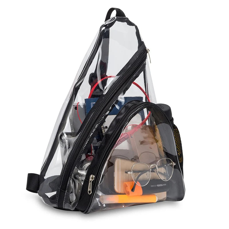 Clear PVC Women Backpack Transparent Solid Look