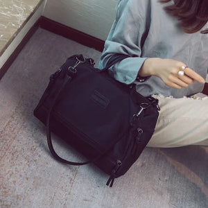 Vintage Motorcycle Tote Bag Women Shoulder Bag Zipper Top-handle Bag