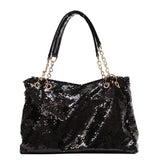 Sequins Women Tote Bag Female Shoulder Bag Large Capacity Bags Ladie Chain Bag