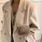 Soft Plush Small Shoulder Messenger Bag for Women
