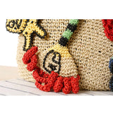 Straw Weaving Beach Bag Flower Handbag Summer Tote