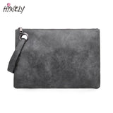 Leather Envelope Clutch Bag Zipper Evening Bag Women's Handbag