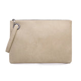 Leather Envelope Clutch Bag Zipper Evening Bag Women's Handbag