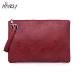 Leather Envelope Clutch Bag Zipper Evening Bag Women's Handbag