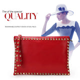 Women Clutch Handbag PU Leather Clutch Bag Rivets Retro Lady Envelop Bag