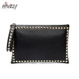 Women Clutch Handbag PU Leather Clutch Bag Rivets Retro Lady Envelop Bag