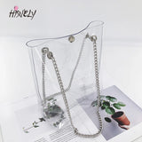 Hot Transparent Plastic Handbag Beach Shoulder Bag Women Tote Jelly PVC