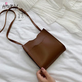 Stylish PU Leather Bucket Shoulder Bag