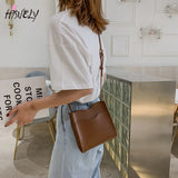 Stylish PU Leather Bucket Shoulder Bag