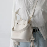 Stylish Tassel Bucket Shoulder Bag Women Messenger Bag