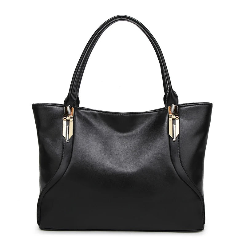 Women's 2-Pc PU Leather Handbag Set: Crossbody Bucket Bag & Shoulder Bag