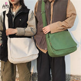 Japanese Canvas Shoulder Crossbody Bag Cotton Cloth Satchel