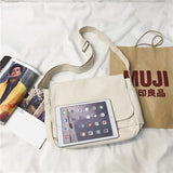Japanese Canvas Shoulder Crossbody Bag Cotton Cloth Satchel