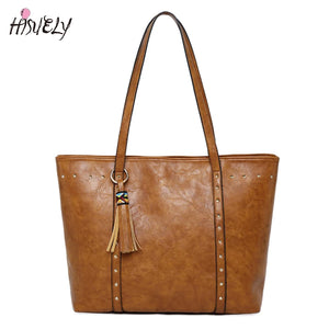 Women PU Leather Handbags Shoulder Bags Tote Rivet Casual Messenger Bags