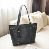 Women PU Leather Handbags Shoulder Bags Tote Rivet Casual Messenger Bags