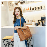 Women PU Leather Handbags Shoulder Bags Tote Rivet Casual Messenger Bags