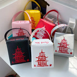 Chinese Takeout Box Purse Pu Leather Women Handbag