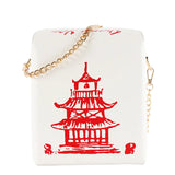 Chinese Takeout Box Purse Pu Leather Women Handbag