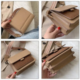 French Vintage Women Shoulder Bag Flap Panelled Small Girl Bag