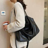 Women Soft PU Handbags Large Capacity Female Shoulder BagsTravel Totes