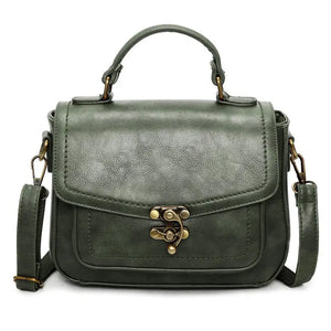 Retro Women Shoulder Bag PU Leather Small Handbags Lock Ladies Crossbody