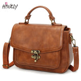 Retro Women Shoulder Bag PU Leather Small Handbags Lock Ladies Crossbody
