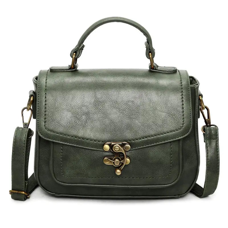 Retro Women Shoulder Bag PU Leather Small Handbags Lock Ladies Crossbody