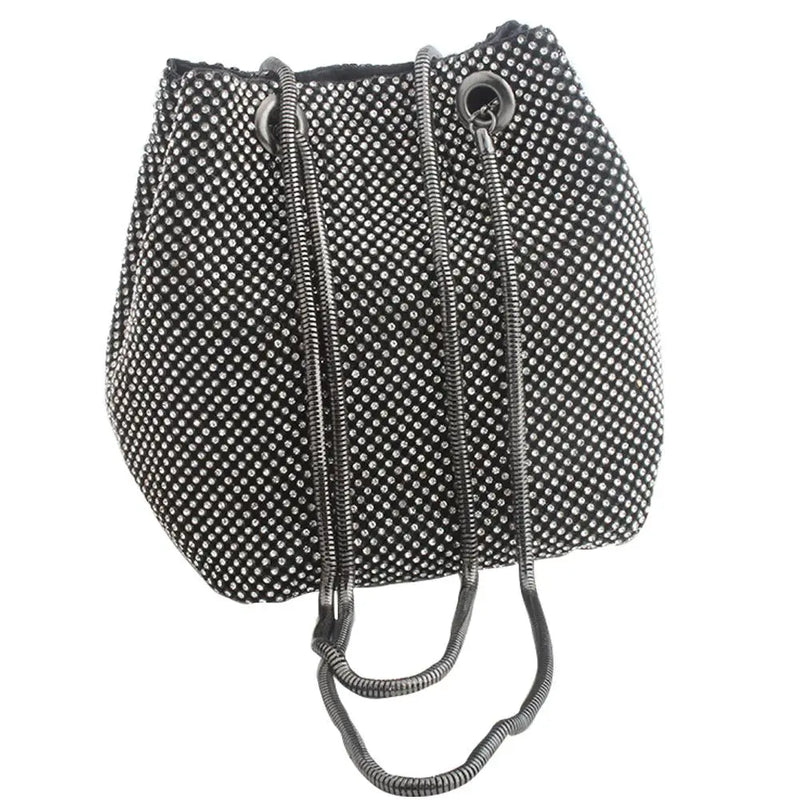 Rhinestone Flash Clutch Bag Evening Party Shoulder Totes Bucket Bags