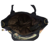 Peacock Embroidered Canvas Totes Bag, Vintage Beaded Handbag