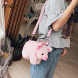 Cartoon Dinosaur Crossbody Bag Plush Toy Girl Shoulder Bag