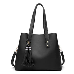 Tassel Large Ladies Handbags PU Leather Women Bag Female Shoulder Bags