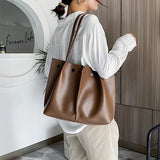 Stone Pattern Bucket Bag Casual Braided Shoulder Messenger Bag