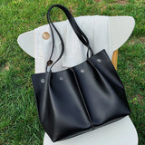 Stone Pattern Bucket Bag Casual Braided Shoulder Messenger Bag