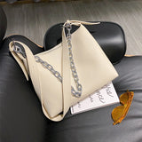 Women Stone Pattern Bucket Bag Casual Braided Shoulder Messenger Bag