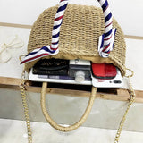 Vintage Round Straw Bag Handbags Women Summer Rattan Beach Circle