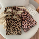 Leopard Print Faux Fur Women's Shoulder Bag