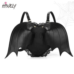Women Backpack Bat Wing Punk Stylish School Bag for Girls