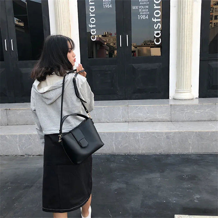 Women Handbag Leather Shoulder Bags 2 sets Casual Tote Bags sac a main