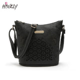Women Retro Bucket Bag Hollow Out Shoulder Bag