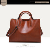 Women Leather Handbags Briefcase Shoulder Messenger Big Tote Bolsos
