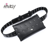 Women Waist Packs Rivet Waist Bag Ladies Purses PU Leather Mini Bags