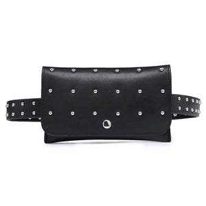 Women Waist Packs Rivet Waist Bag Ladies Purses PU Leather Mini Bags