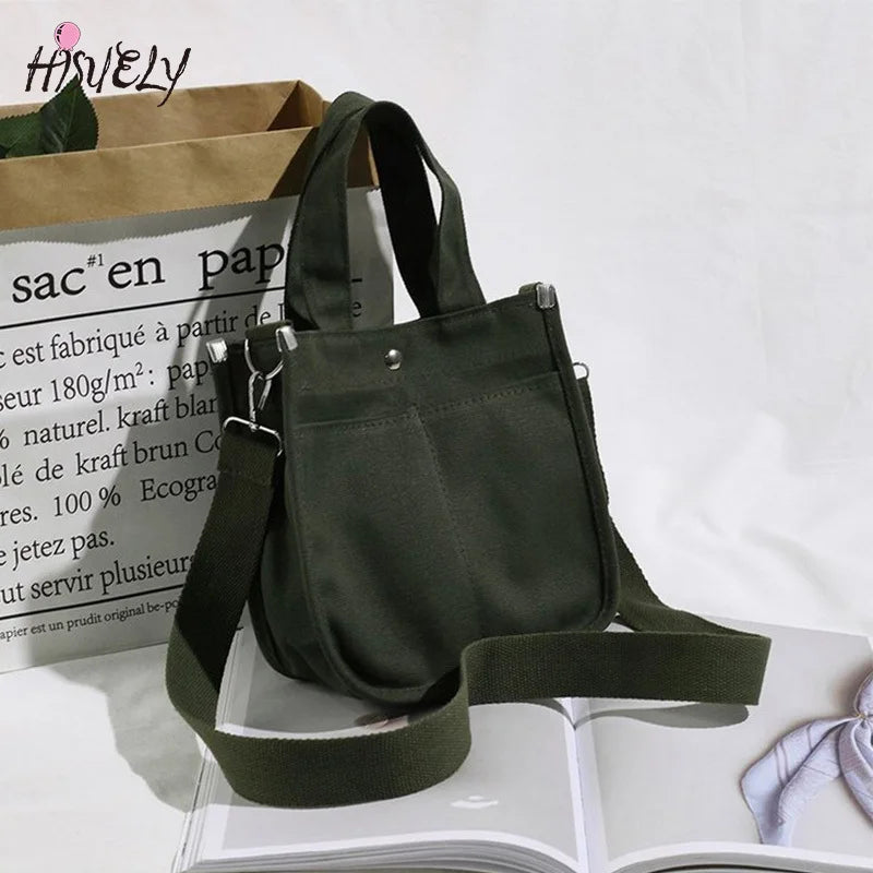 Women's Canvas Shoulder Bag Small Handbag Totes Casual Vintage Crossbody Bags