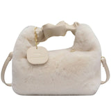 Faux Fur Handbag Winter Warm Plush Tote Bag Ladies Messenger Shoulder Bag