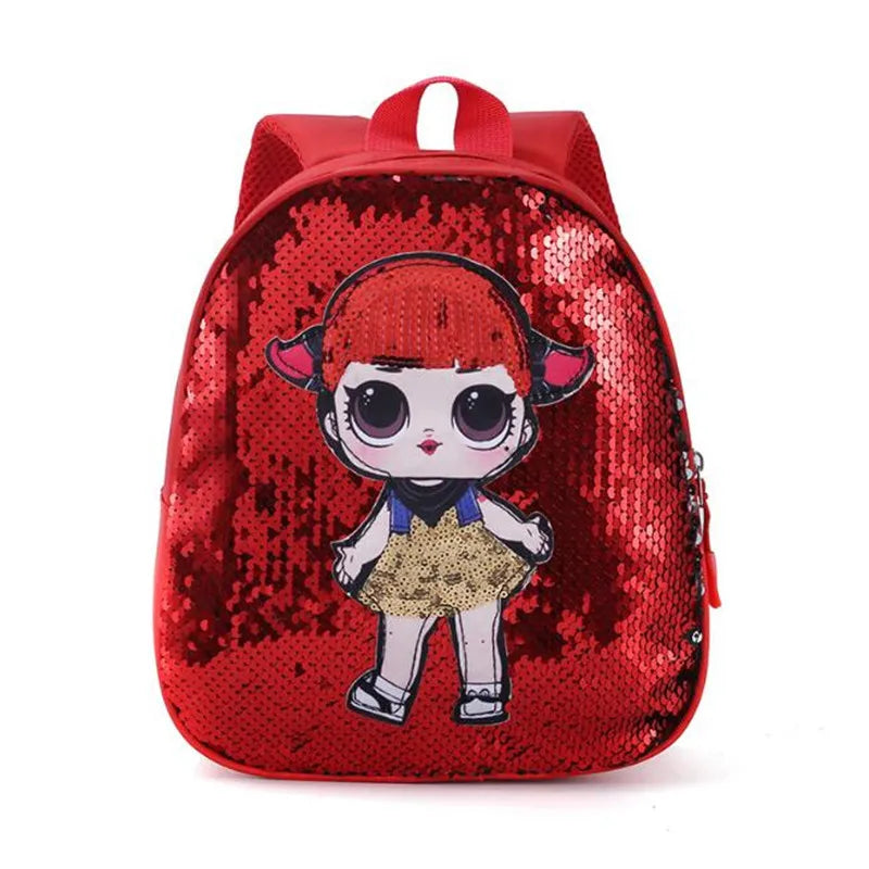HKSNG Mochila Dolls Bag Children's School Bag Shinning Bag Cartoon Print Anime