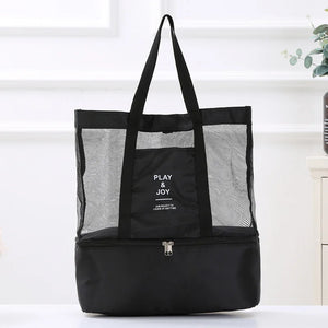 Double-Deck Grid Bag Storage Organizer for Travel Men Women