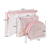 3-Piece Women's Travel Makeup Bag Set Toiletry Storage Case