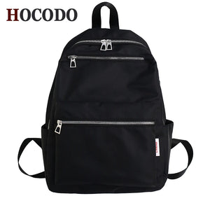 Nylon School Bag Women Backpack for Teenage Girls